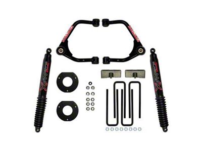 SkyJacker 3.50-Inch Upper A-Arm Lift Kit with Strut Spacers, Lift Blocks and Black MAX Shocks (19-25 Sierra 1500 Crew Cab w/ 5.80-Foot Short Box, Excluding AT4 & Denali)