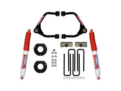 SkyJacker 3.50-Inch Upper A-Arm Lift Kit with Strut Spacers, Lift Blocks and Nitro Shocks (19-25 Sierra 1500 Crew Cab w/ 5.80-Foot Short Box, Excluding AT4 & Denali)