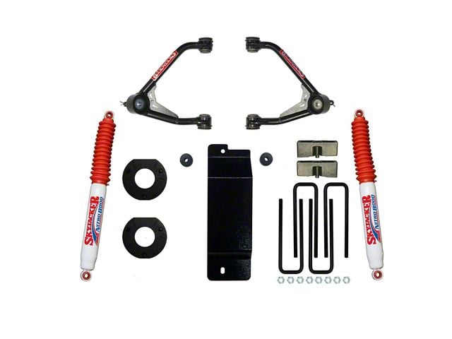 SkyJacker 3.50 to 4-Inch Upper Control Arm Suspension Lift Kit with Nitro Shocks (14-16 4WD Sierra 1500 w/ Stock Cast Aluminum or Stamped Steel Control Arms, Excluding Denali)