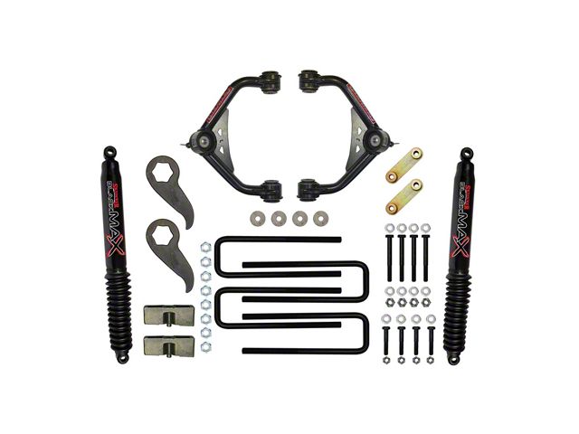 SkyJacker 3 to 3.50-Inch Upper Control Arm Suspension Lift Kit with Black MAX Shocks (11-19 Sierra 2500 HD SRW w/o Factory Overload Springs, Excluding Denali)