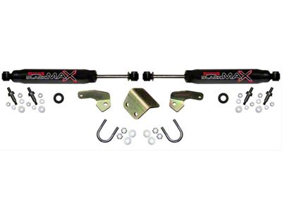 SkyJacker Black MAX Dual Steering Stabilizer Kit for 4+ Inch Lift (11-19 4WD Sierra 2500 HD)