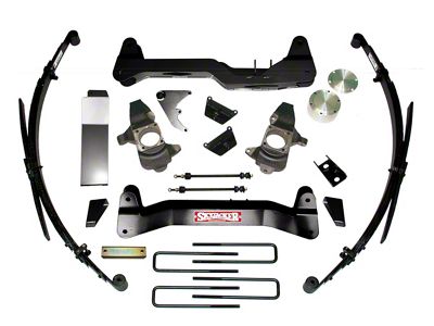 SkyJacker 6-Inch Suspension Lift Kit with Leaf Springs and Black MAX Shocks (07-10 4WD Sierra 3500 HD)