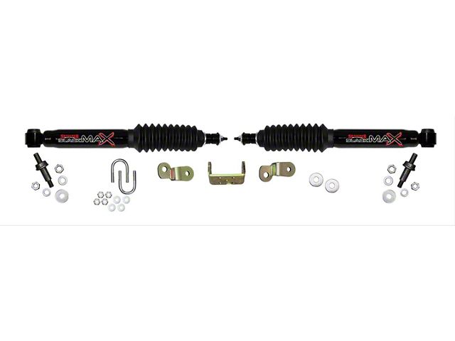 SkyJacker Black MAX Dual Steering Stabilizer Kit (07-10 4WD 6.0L Sierra 3500 HD)