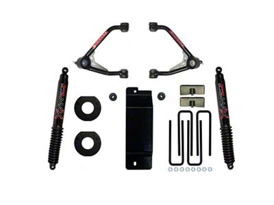 SkyJacker 3.50 to 4-Inch Upper Control Arm Lift Kit with Black MAX Shocks (14-16 4WD Silverado 1500 w/ Cast Aluminum or Stamped Steel Control Arms)