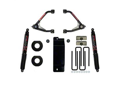 SkyJacker 3.50 to 4-Inch Upper Control Arm Lift Kit with Black MAX Shocks (17-18 4WD Silverado 1500)