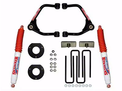 SkyJacker 3.50-Inch Suspension Lift Kit with Nitro Shocks (19-24 Silverado 1500 Crew Cab w/ 5.80-Foot Short Box & Rear Mono-Leaf Springs, Excluding Trail Boss & ZR2)