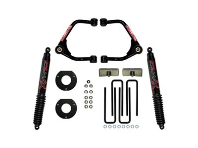 SkyJacker 3.50-Inch Upper A-Arm Lift Kit with Strut Spacers, Lift Blocks and Black MAX Shocks (19-25 Silverado 1500 Crew Cab w/ 5.80-Foot Short Box, Excluding Trail Boss)