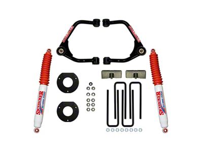 SkyJacker 3.50-Inch Upper A-Arm Lift Kit with Strut Spacers, Lift Blocks and Hydro Shocks (19-25 Silverado 1500 Crew Cab w/ 5.80-Foot Short Box, Excluding Trail Boss)