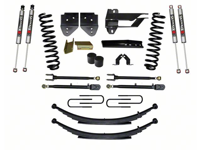 SkyJacker 4-Inch Suspension Lift Kit with 4-Link Conversion, Rear Leaf Springs and M95 Performance Shocks (17-22 4WD 6.2L F-250 Super Duty)