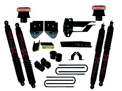 SkyJacker 4-Inch Front Spacer Lift Kit with Black MAX Shocks (17-22 4WD F-250 Super Duty)