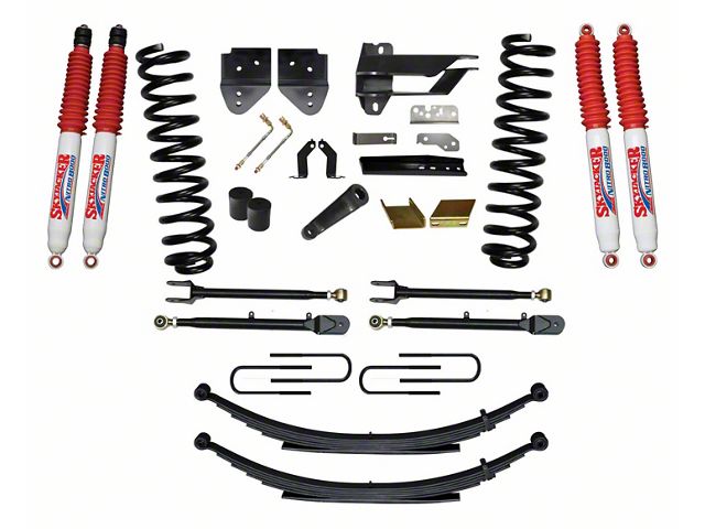 SkyJacker 6-Inch Suspension Lift Kit with 4-Link Conversion, Rear Leaf Springs and Nitro Shocks (17-22 4WD 6.2L F-250 Super Duty)