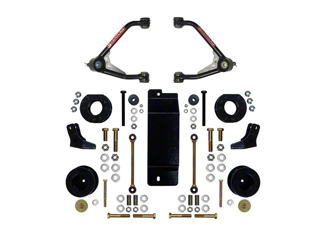 SkyJacker 3.50 to 4-Inch Upper Control Arm Suspension Lift Kit with Rear Shock Brackets (15-19 4WD Tahoe w/ Stock Cast Aluminum or Stamped Steel Control Arms & w/o Autoride)