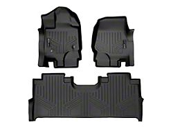 SmartLiner Smart Coverage Custom Fit Front and Rear Floor Liners; Black (15-26 F-150 SuperCrew w/ Front Bucket Seats & Rear Under Seat Storage, w/o Vinyl Flooring)