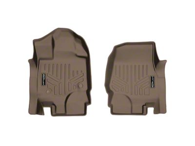 SmartLiner Smart Coverage Custom Fit Front Floor Liners; Tan (15-25 F-150 SuperCab, SuperCrew w/o Vinyl Flooring)