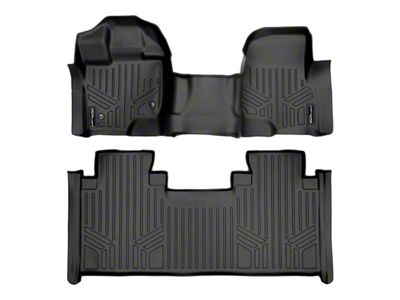 SmartLiner Smart Coverage Custom Fit Front Over the Hump and Rear Floor Liners; Black (15-25 F-150 SuperCab w/ Front Bench Seat & w/o Vinyl Flooring)