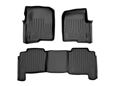 SmartLiner Smart Coverage Custom Fit Front and Rear Floor Liners; Black (04-08 F-150 SuperCrew w/o Floor Shifter)