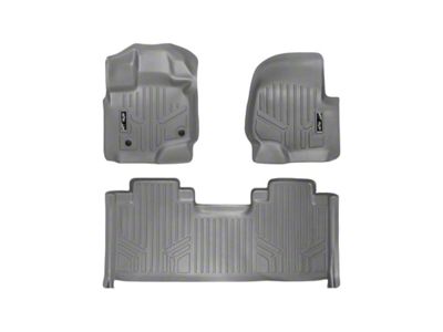 SmartLiner Smart Coverage Custom Fit Front and Rear Floor Liners; Gray (15-25 F-150 SuperCab w/ Front Bucket Seats & w/o Vinyl Flooring)