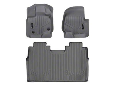 SmartLiner Smart Coverage Custom Fit Front and Rear Floor Liners; Gray (15-25 F-150 SuperCab w/ Front Bench Seats & w/o Vinyl Flooring)