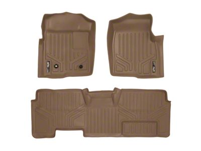 SmartLiner Smart Coverage Custom Fit Front and Rear Floor Liners; Tan (09-10 F-150 SuperCab w/ Non-Flow Through Center Console)