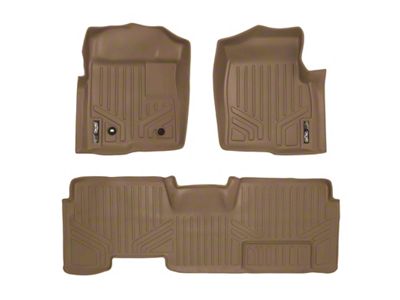 SmartLiner Smart Coverage Custom Fit Front and Rear Floor Liners; Tan (09-10 F-150 SuperCab w/ Flow Through Center Console)