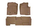 SmartLiner Smart Coverage Custom Fit Front and Rear Floor Liners; Tan (11-14 F-150 SuperCrew w/ Non-Flow Through Center Console, w/o Floor Shifter & Vinyl Flooring)