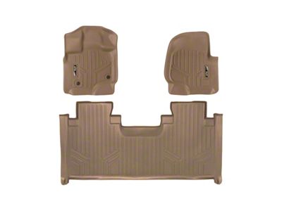 SmartLiner Smart Coverage Custom Fit Front and Rear Floor Liners; Tan (15-25 F-150 SuperCab w/ Front Bench Seat & w/o Vinyl Flooring)