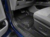 SmartLiner Smart Coverage Custom Fit Front and Rear Floor Liners; Black (17-26 F-250 Super Duty SuperCrew w/ Front Bucket Seats & w/o Floor Shifter, Under Seat Storage & Vinyl Flooring)