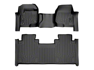 SmartLiner Smart Coverage Custom Fit Front Over the Hump and Rear Floor Liners; Black (17-25 F-250 Super Duty SuperCab w/ Front Bench Seat & w/o Floor Shifter & Vinyl Flooring)