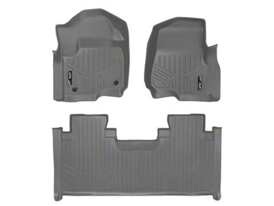 SmartLiner Smart Coverage Custom Fit Front and Rear Floor Liners; Gray (17-25 F-250 Super Duty SuperCab w/ Front Bench Seat & w/o Floor Shifter & Vinyl Flooring)