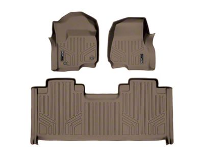 SmartLiner Smart Coverage Custom Fit Front and Rear Floor Liners; Tan (17-25 F-250 Super Duty SuperCab w/ Front Bucket Seats & w/o Floor Shifter & Vinyl Flooring)