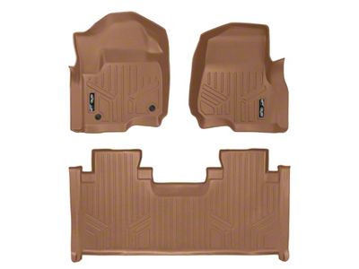 SmartLiner Smart Coverage Custom Fit Front and Rear Floor Liners; Tan (17-25 F-250 Super Duty SuperCab w/ Front Bench Seat & w/o Floor Shifter & Vinyl Flooring)