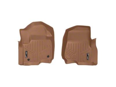 SmartLiner Smart Coverage Custom Fit Front Floor Liner; Tan (17-25 F-250 Super Duty SuperCab & SuperCrew w/o Floor Shifter & Vinyl Flooring)