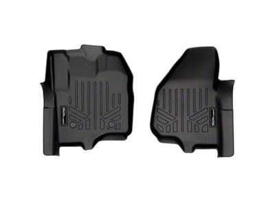 SmartLiner Smart Coverage Custom Fit Front Floor Liners; Black (11-16 F-250 Super Duty w/ Raised Left Corner on Driver Side, w/o Vinyl Flooring & Floor Shifter)
