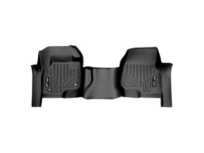 SmartLiner Smart Coverage Custom Fit Front Over the Hump Floor Liner; Black (17-25 F-250 Super Duty SuperCab & SuperCrew w/ Front Bench Seats & w/o Floor Shifter & Vinyl Flooring)