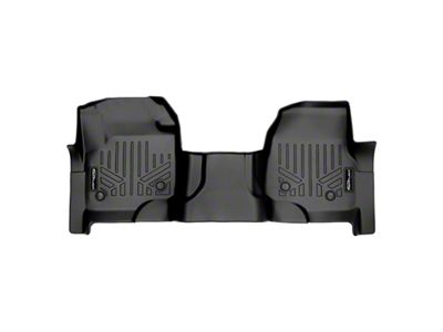 SmartLiner Smart Coverage Custom Fit Front Over the Hump Floor Liner; Black (17-25 F-250 Super Duty SuperCab & SuperCrew w/ Front Bench Seat & Vinyl Flooring, w/o Floor Shifter)