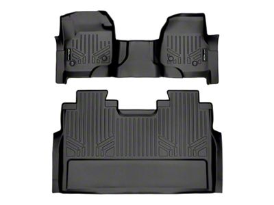 SmartLiner Smart Coverage Custom Fit Front Over the Hump and Rear Floor Liners; Black (17-25 F-250 Super Duty SuperCrew w/ Front & Rear Bench Seats, Vinyl Flooring)