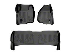 SmartLiner Smart Coverage Custom Fit Front and Rear Floor Liners; Black (11-12 F-250 Super Duty SuperCrew w/ Depressed Left Corner on Driver Side, w/o Floor Shifter & Vinyl Flooring)