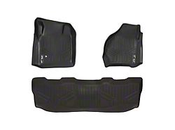 SmartLiner Smart Coverage Custom Fit Front and Rear Floor Liners; Black (99-07 F-250 Super Duty SuperCrew w/o Floor Shifter, Rear Captian Seats & Vinyl Flooring)