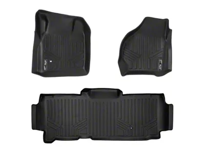 SmartLiner Smart Coverage Custom Fit Front and Rear Floor Liners; Black (99-07 F-250 Super Duty SuperCab w/o Floor Shifter & Vinyl Flooring)