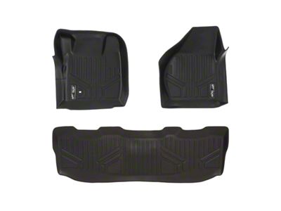 SmartLiner Smart Coverage Custom Fit Front and Rear Floor Liners; Black (08-10 F-250 Super Duty SuperCrew w/o Floor Shifter, Rear Captian Seats & Vinyl Flooring)