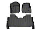 SmartLiner Smart Coverage Custom Fit Front and Rear Floor Liners; Black (17-26 F-350 Super Duty SuperCrew w/ Front Bucket Seats & w/o Floor Shifter & Vinyl Flooring)
