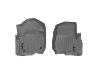 SmartLiner Smart Coverage Custom Fit Front Floor Liner; Gray (17-26 F-350 Super Duty SuperCab & SuperCrew w/o Floor Shifter & Vinyl Flooring)
