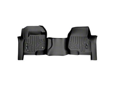 SmartLiner Smart Coverage Custom Fit Front Over the Hump Floor Liner; Black (17-26 F-350 Super Duty SuperCab & SuperCrew w/ Front Bench Seats & w/o Floor Shifter & Vinyl Flooring)