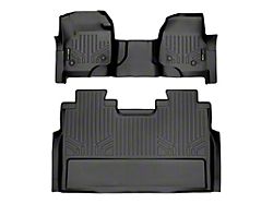 SmartLiner Smart Coverage Custom Fit Front Over the Hump and Rear Floor Liners; Black (17-26 F-350 Super Duty SuperCrew w/ Front & Rear Bench Seats, Vinyl Flooring)