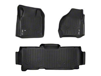 SmartLiner Smart Coverage Custom Fit Front and Rear Floor Liners; Black (99-07 F-350 Super Duty SuperCab w/o Floor Shifter & Vinyl Flooring)