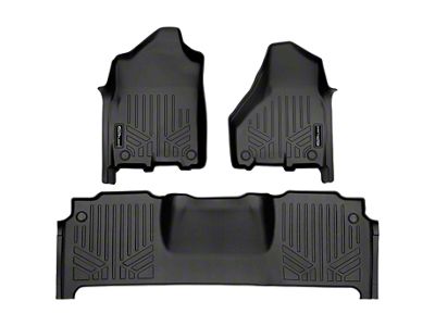 SmartLiner Smart Coverage Custom Fit Front and Rear Floor Liners; Black (19-25 RAM 2500 Mega Cab w/ Front Bucket Seats & w/o Power Take Off)