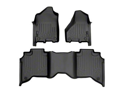 SmartLiner Smart Coverage Custom Fit Front and Rear Floor Liners; Black (19-25 RAM 2500 Crew Cab w/ Front Bucket Seats & w/o Power Take Off
