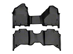 SmartLiner Smart Coverage Custom Fit Front Over the Hump and Rear Floor Liners; Black (19-25 RAM 2500 Crew Cab w/ Front Bench Seat & w/o Power Take Off & Manual Floor 4x4 Shifter)