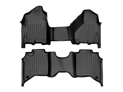 SmartLiner Smart Coverage Custom Fit Front Over the Hump and Rear Floor Liners; Black (19-25 RAM 2500 Crew Cab w/ Front Bench Seat & w/o Power Take Off & Manual Floor 4x4 Shifter)