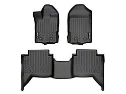 SmartLiner Smart Coverage Custom Fit Front and Rear Floor Liners; Black (19-23 Ranger SuperCrew w/o Vinyl Flooring)